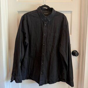Banana Republic Button Down Black Denim Long Sleeve Shirt